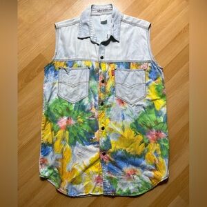 Women’s Sleeveless button down chambray Shirt - NO Jeans